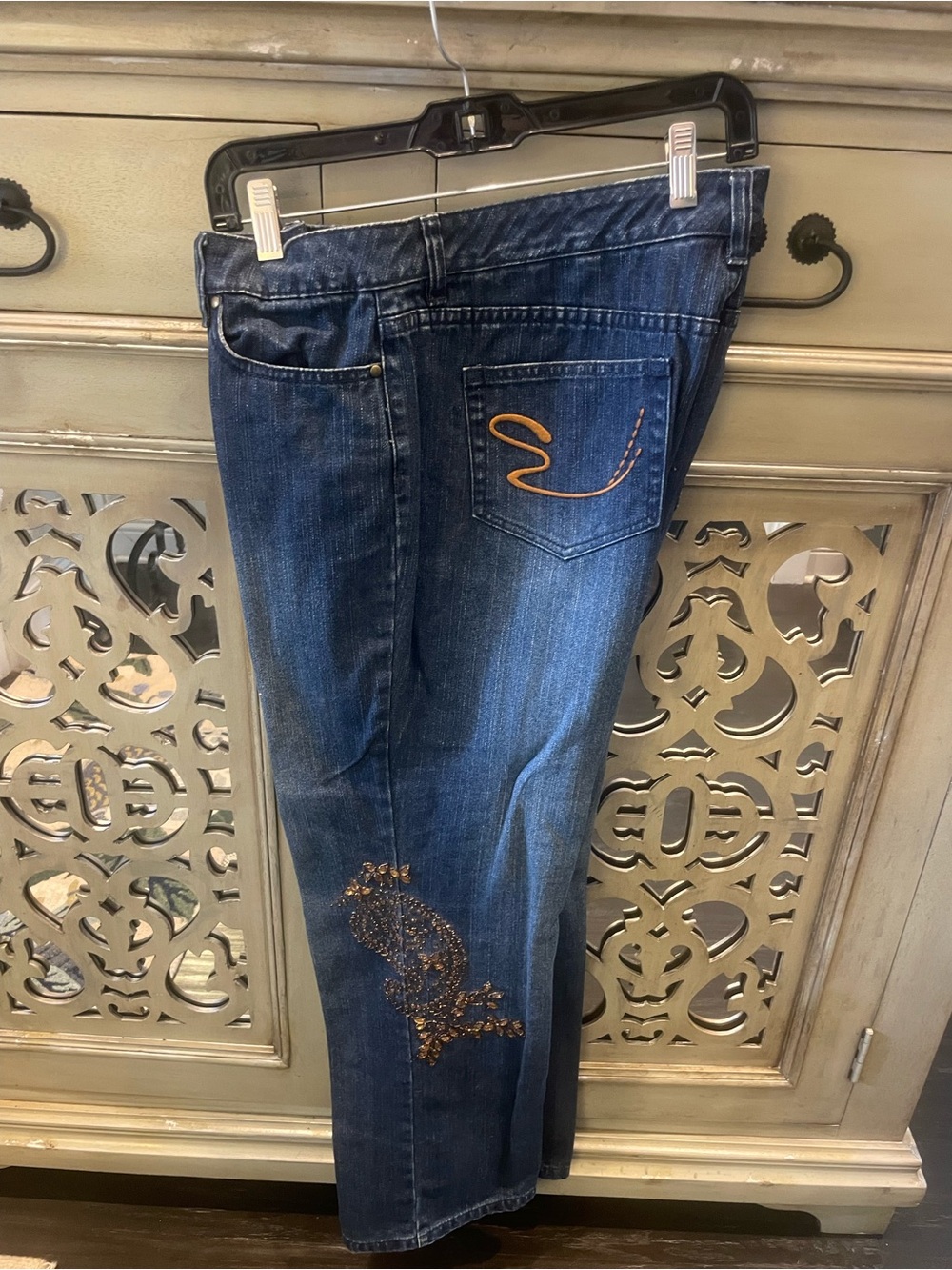 Liz Claiborne Stufio Dark Blue Embellished Jeans - Stylish Casual Wear